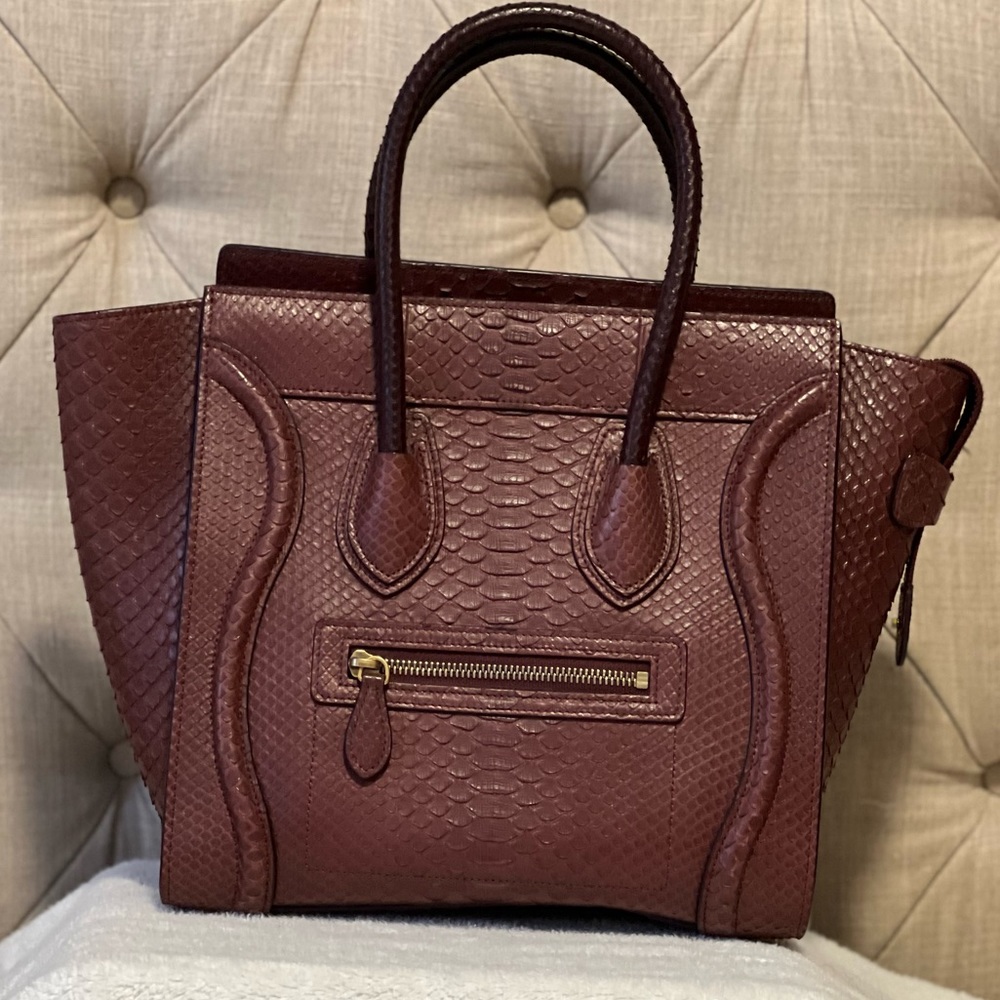 Celine Python Micro Luggage Tote Bag - image 2